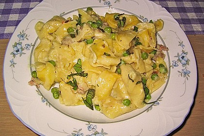 Tortellini mit Erbsen - Speck - So&szlig;e 3