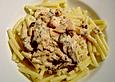 Chrissis Maccheroni mit R&auml;ucherlachs -  Ziegenfrischk&auml;se - Sauce