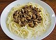 Spaghetti mit Gorgonzola - Pilz - Sauce