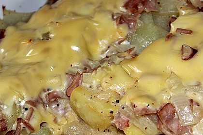 Kartoffel - Kohlrabi - Auflauf mit gekochtem Schinken 1