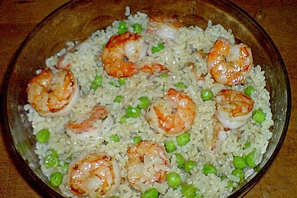 Reissalat mit Shrimps