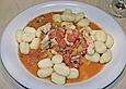 Gnocchi mit H&auml;hnchenstreifen und Schinken Sherry Sauce