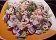 Krabbensalat mit Radieschen und Gurken