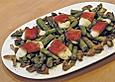 Austernpilze und gr&uuml;ner Spargel mit Schinkenp&auml;ckchen