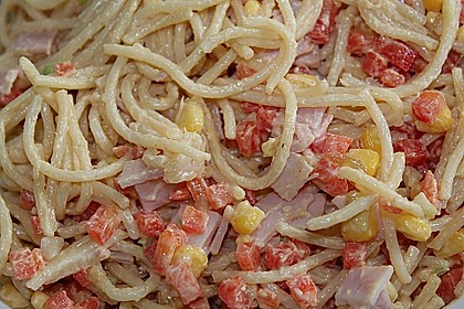 Spaghetti - Salat mit Mango - Chutney 3