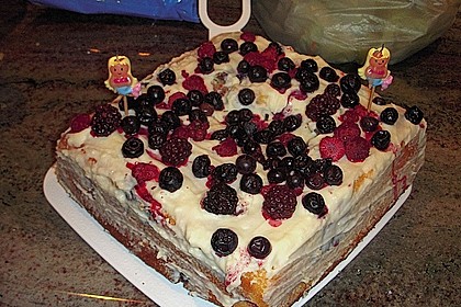 Blaubeerkuchen mit wei&szlig;er Schokolade