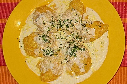 Grießnocken mit Gorgonzola - Sauce