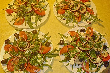 Rucola - Salat mit Oliven, Tomaten und Schafsk&auml;se 1