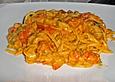 Spaghetti in cremiger Paprika - Tomaten - Fr&uuml;hlingszwiebel - Sauce