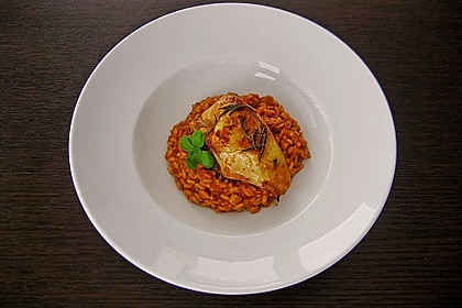 Kr&auml;uter - Fenchel - Risotto mit knusprigem H&uuml;hnerschenkel 1