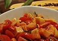 Tomaten - Papaya - Salat mit Basilikum
