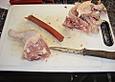 Entbeinte H&auml;hnchenkeule mit Rhabarberf&uuml;llung