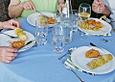 Kartoffelchips auf Spie&szlig;en