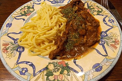 Rindergeschnetzeltes mit Guinness-Sauce 1