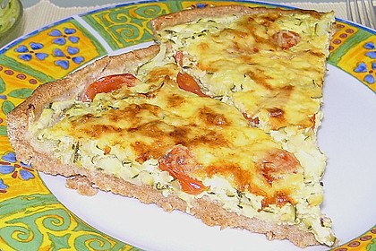 Zucchini - Tomaten - Kuchen aus Dinkelvollkornmehl 2