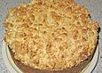Birnen - K&auml;sekuchen mit Marzipanstreuseln