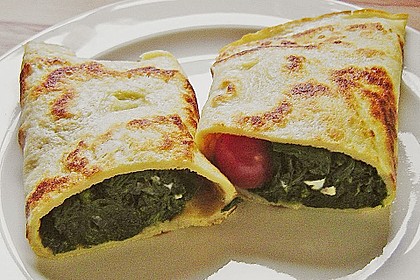 Chrissis gefüllte Spinat - Pfannkuchen 11