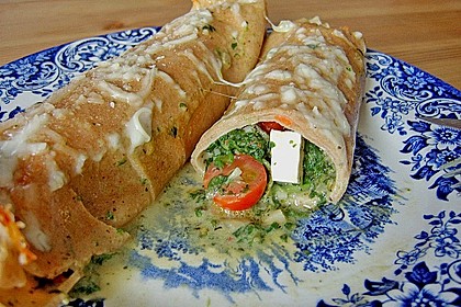 Chrissis gefüllte Spinat - Pfannkuchen 9
