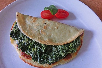 Chrissis gefüllte Spinat - Pfannkuchen 7