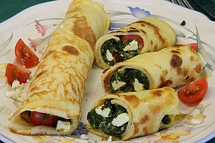 Chrissis gefüllte Spinat - Pfannkuchen