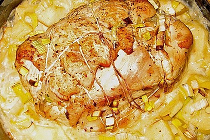 Chrissis gef&uuml;llte Putenbrust auf Lauch 4