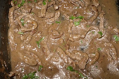 Rindergeschnetzeltes an Johannisbeer - Senfsauce 5