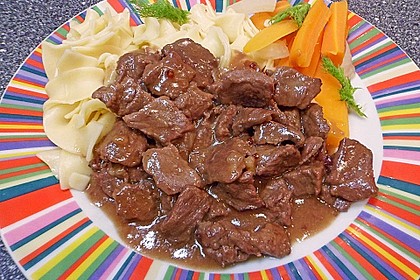 Rindergeschnetzeltes an Johannisbeer - Senfsauce 1