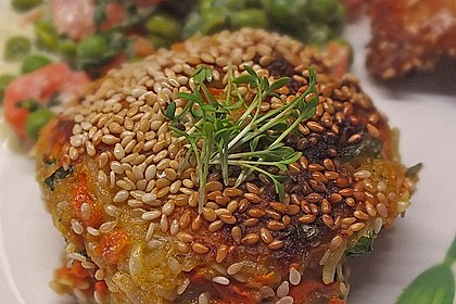Bratlinge mit Reis und Möhrentrester 2