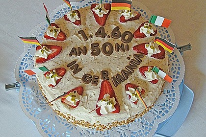 Lik&ouml;r  + Mandel - Sahne Torte mit Biskuit- und M&uuml;rbeteigboden 1