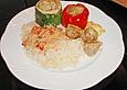 Gef&uuml;llte Paprika und Zucchini, mit K&auml;se &uuml;berbacken