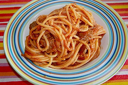 Schnelle Spaghetti mit Rouladenst&uuml;ckchen