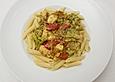 Penne Rigate mit Brokkoli - Tintenfisch - Paprika - Sauce