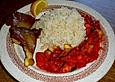 Gebratene Austernpilze mit mediterranem Tomaten - Zucchini - Ragout
