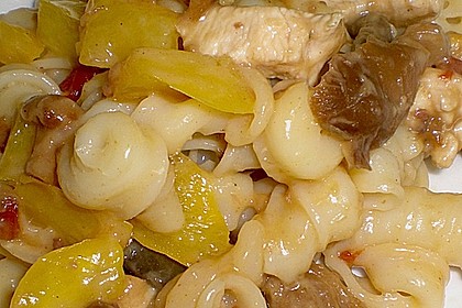 'Scharfes Huhn' &agrave; la Anette - in Erdnusssauce mit Mischpilzen 1