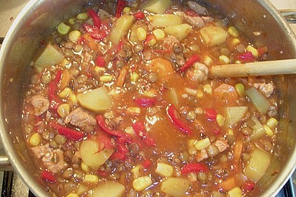 Linsen-Gemüse-Kartoffel-Topf mit Putenfleisch 7