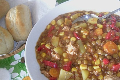 Linsen-Gemüse-Kartoffel-Topf mit Putenfleisch 6