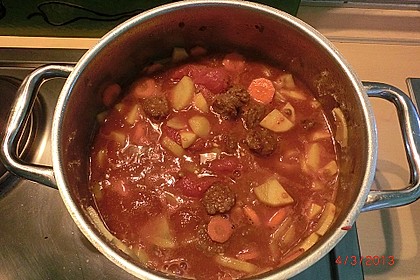 Linsen-Gemüse-Kartoffel-Topf mit Putenfleisch 5