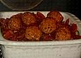 Tofub&auml;llchen auf Tomaten - Zucchinibett