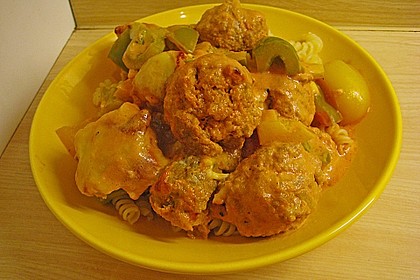 &Uuml;berbackene Hackfleischb&auml;llchen 1