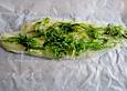 Seezungenr&ouml;llchen mit Wakame - Salatf&uuml;llung auf Linguinen und Algen