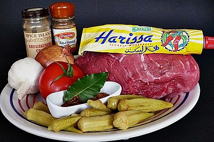 Marokkanisches Rindsragout mit Okraschoten 1