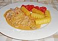 &Uuml;berbackenes Gyros in K&auml;se - Sahne - Sauce