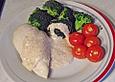 H&auml;hnchenbrustfilet an Senfso&szlig;e mit Cherrytomaten und Brokkoli