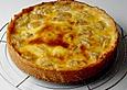 Apfelkuchen mit Sahne - Pudding - Guss