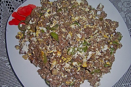 R&uuml;hrei mit Hackfleisch und Zwiebeln 3