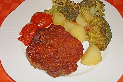 Halsschnitzel auf Gem&uuml;se - Kartoffelbett