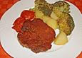 Halsschnitzel auf Gem&uuml;se - Kartoffelbett