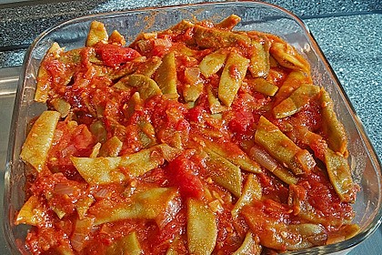 Grüne Bohnen in Tomatensauce, libanesisch