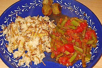 Grüne Bohnen in Tomatensauce, libanesisch 5