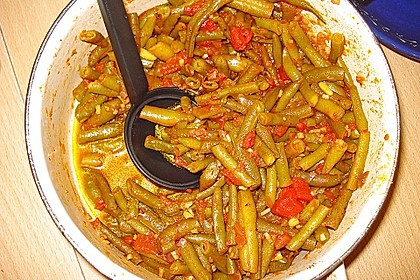 Grüne Bohnen in Tomatensauce, libanesisch 4